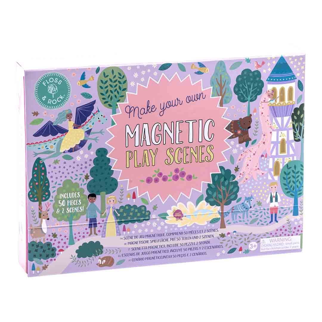 Floss & Rock Fairy Tale Kids Magnetic Play Scenes with 2 Interchangeable Backdrops and 50 Magnetic Play Pieces