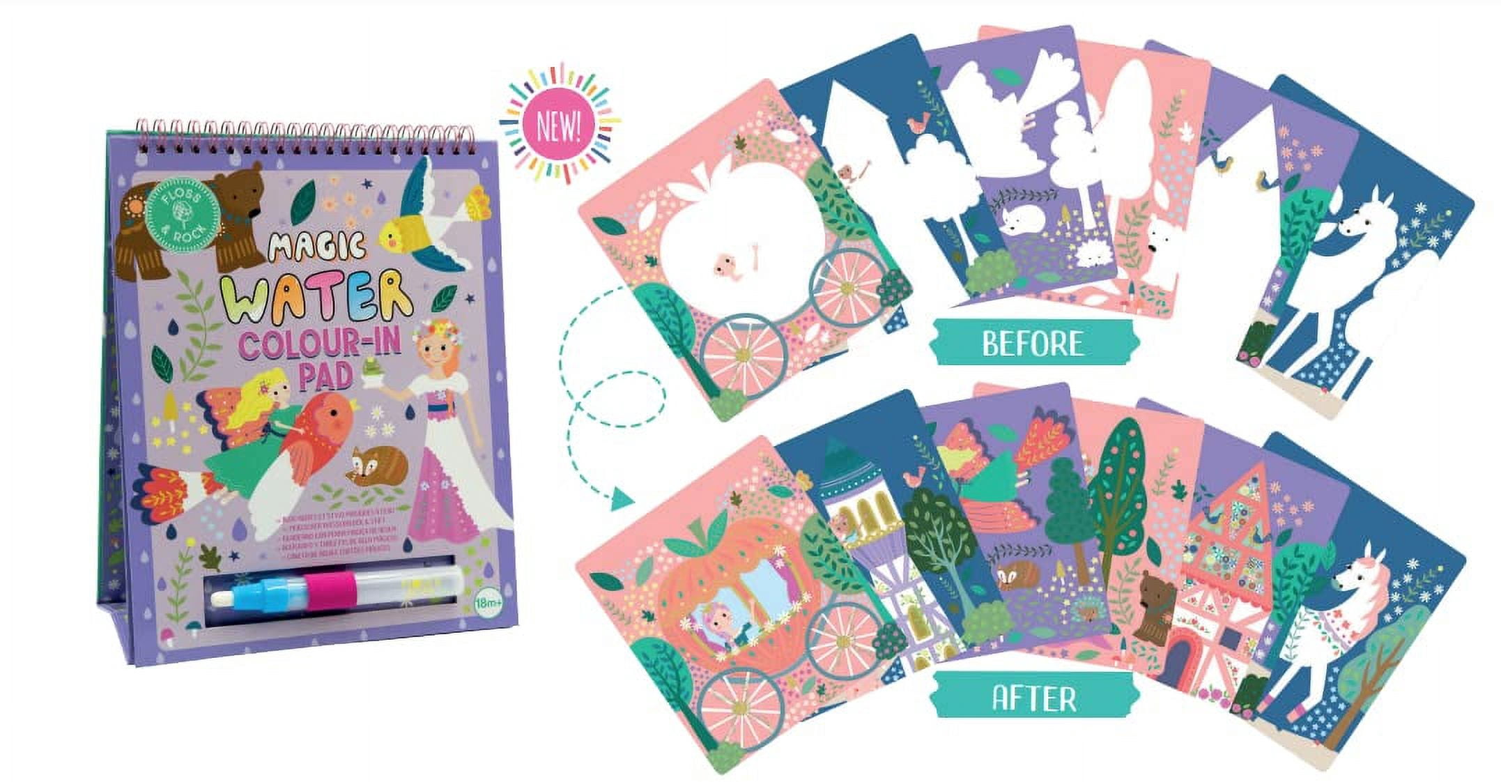 Floss & Rock Fairy Tale Magic Water Easel Pad and Pen, 10 Inch, Multicolor