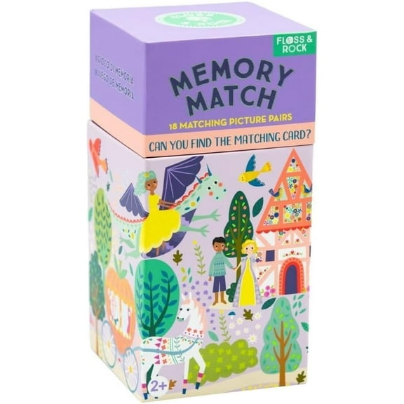 Floss & Rock Fairy Tale Memory Match Card Game, Include 36 Cards with 18 Matching Picture Pairs, 3.1 Inch