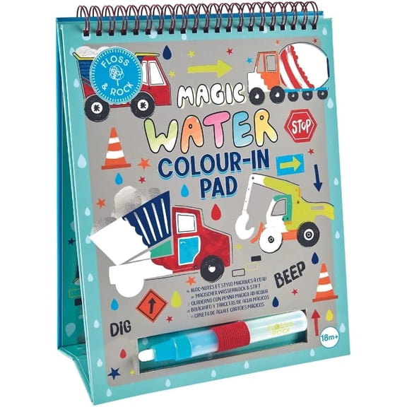 Floss & Rock Magic Water Color-In Pad Easel and Pen - Construction Magic