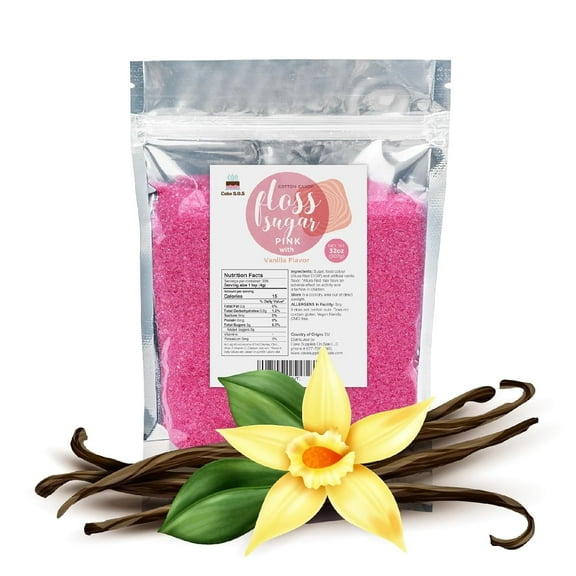 Floss Sugar Pink with Vanilla Flavor, 32 oz.