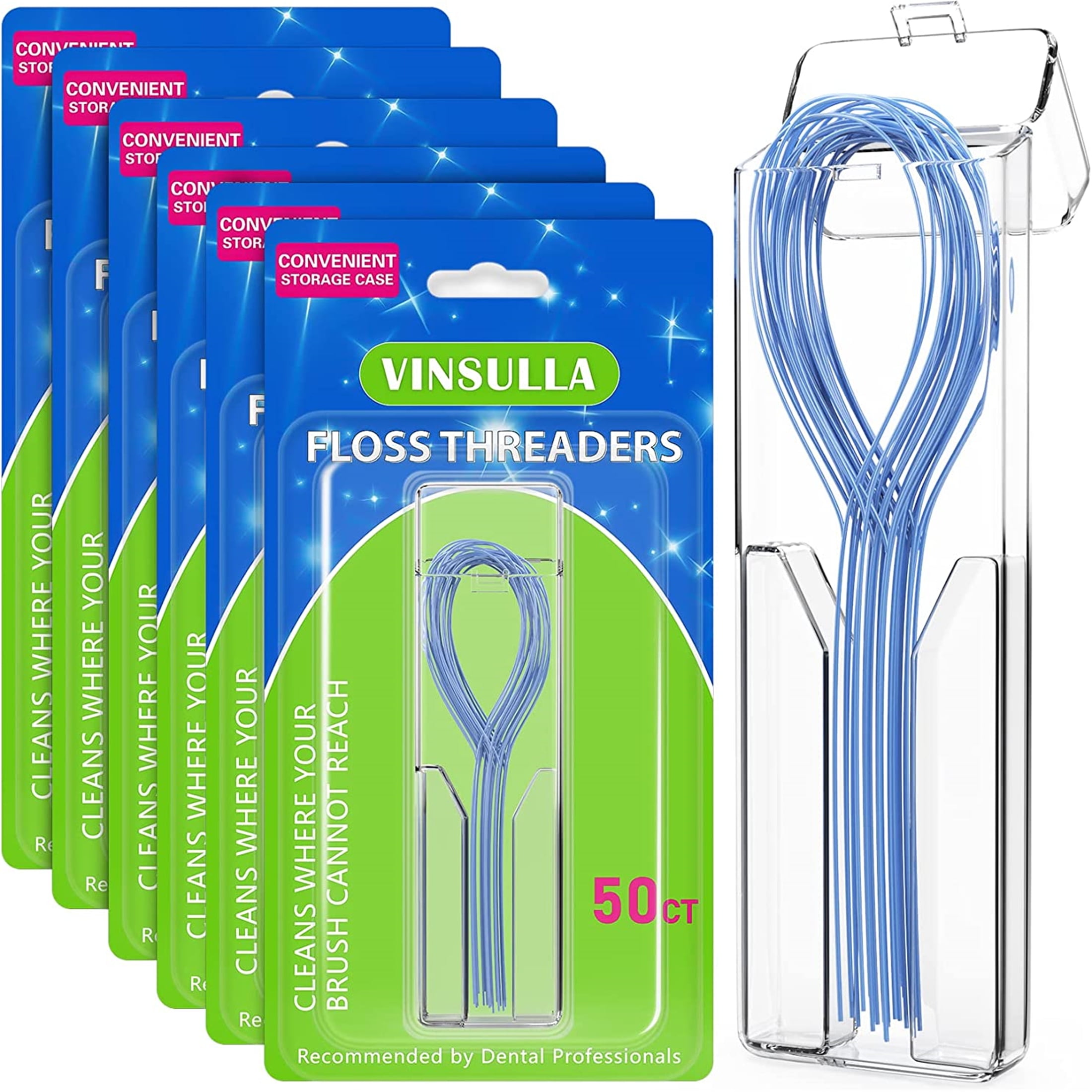Dental Floss Threaders for Braces, Bridges, and Implants, Teeth Plaque ...