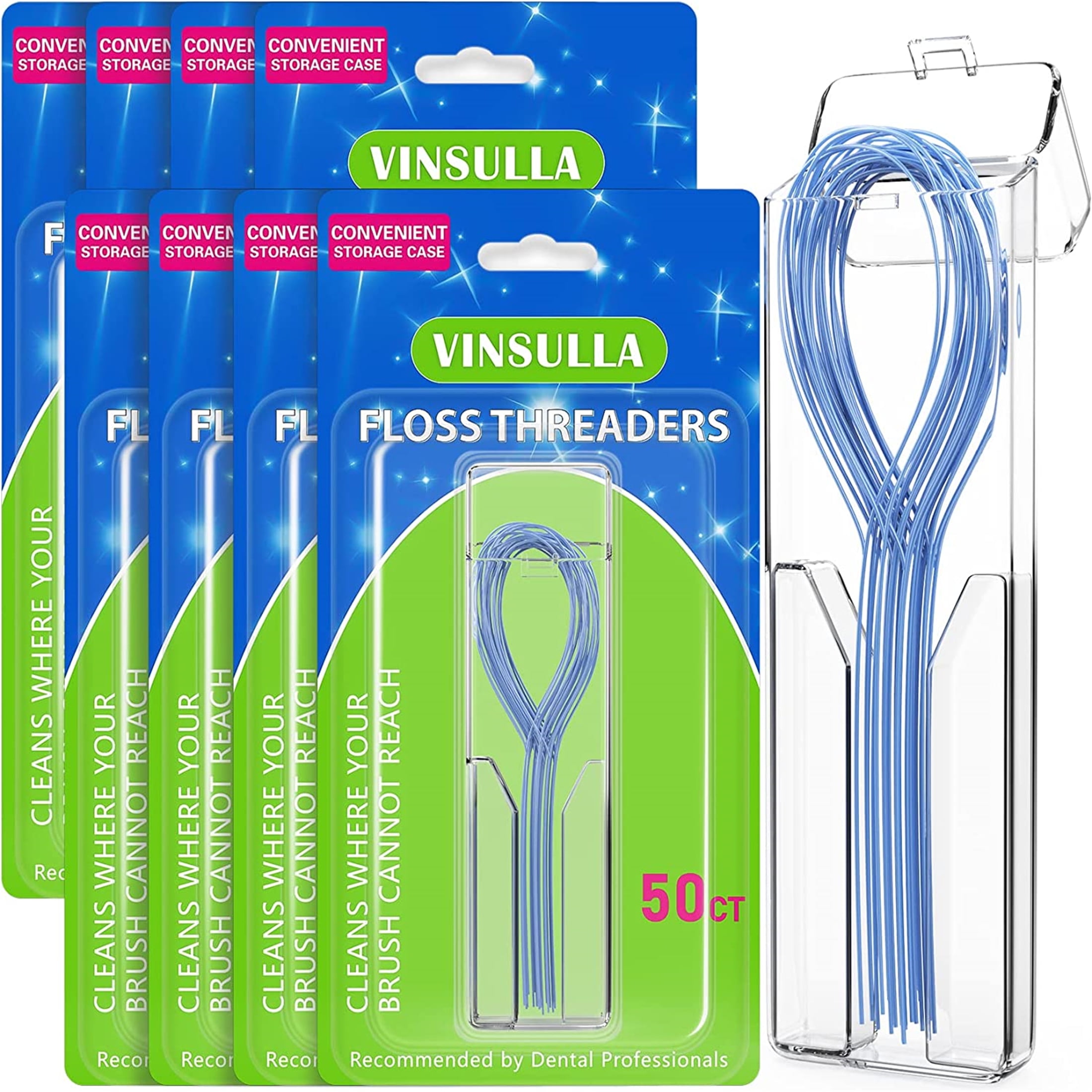 Floss Threaders for Braces, Bridges, and Implants 400 Count (Pack of 8 ...