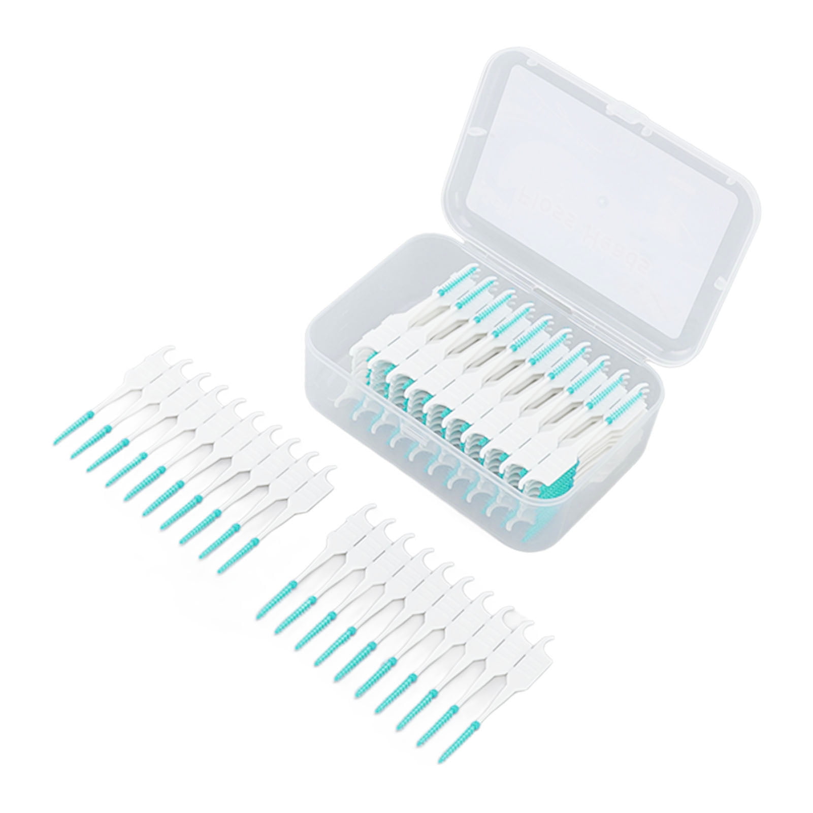 Floss Toothpick Brush, Silicone Head Massage 200pcs Plaque Removal ...