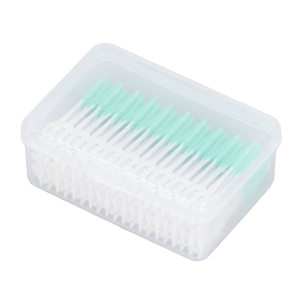 Floss Toothpick Cleaner, Brace Interdental Brush Portable Disposable Soft Massage Plaque Removal For Home Green