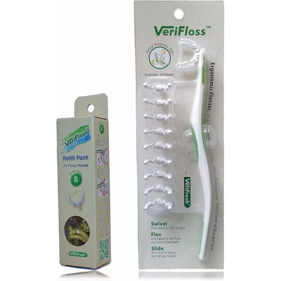 Flosser with 10 type replacement heads + 20 type replacement heads - flosser for adults and children - ergonomic rotating head