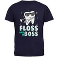 thumbnail image 1 of Flossing Tooth Dance Dentist Mens T Shirt Navy MD, 1 of 1