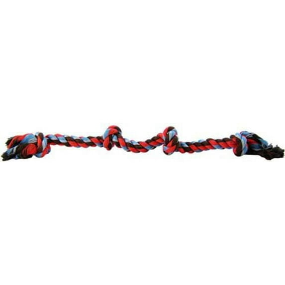 Flossy Chews Colored 4 Knot Tug Rope [Dog, Toys Rope] Large (22" Long)