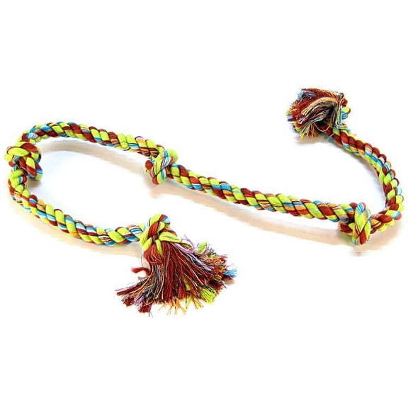 Flossy Chews Colored 5 Knot Tug Rope [Dog, Toys Rope] Super X-Large (6' Long)