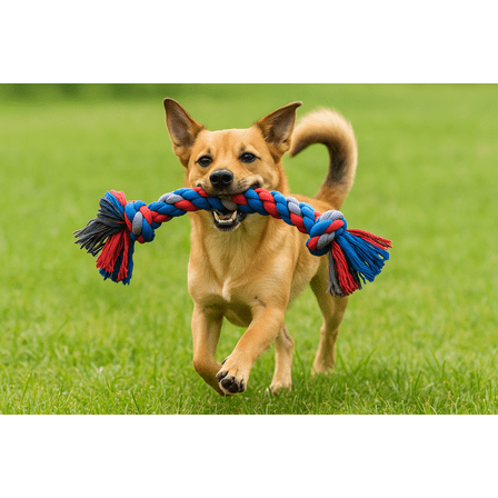 Mammoth Cloth Rope Bone Dog Toy, Medium 12” – Dental Floss, Chew & Play Toy for All Dogs, Assorted Colors