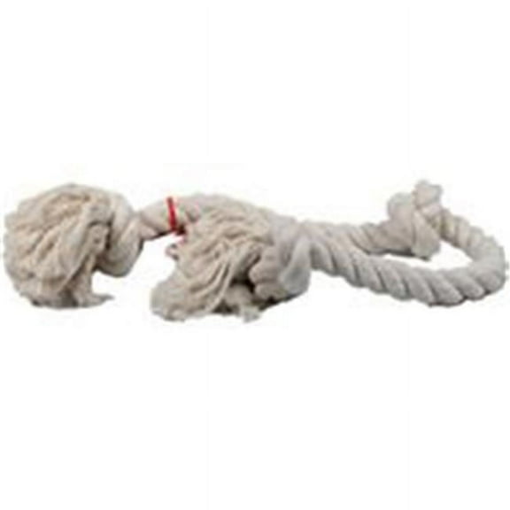 Flossy Chews Cotton 3 Knot Rope Tug Dog Toy, White