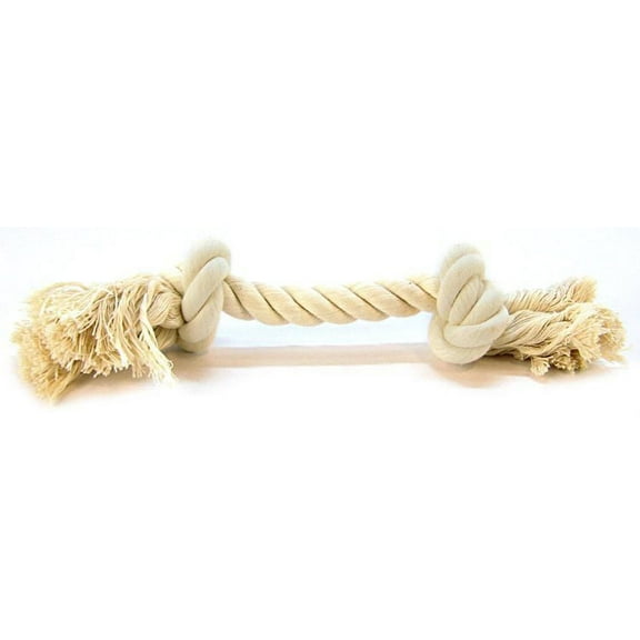 Flossy Chews Rope Bone - White [Dog, Toys Rope] Medium (12" Long)