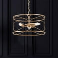 thumbnail image 1 of Flot Mid-century Modern 3-light Drum Chandelier Ceiling Lights Cage Kitchen Island Pendant Lamp - D 15.5'' x H 69.5'', 1 of 5