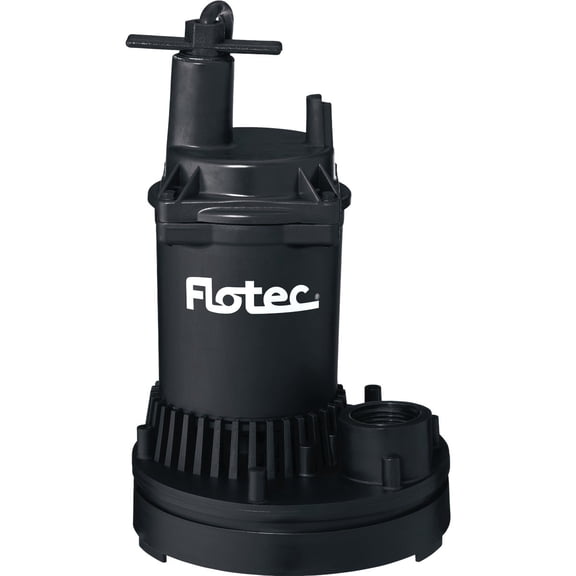 Flotec FP0S1250X-02 Fp0S1250X-08 General Purpose Water Removal Utility Pump, 1200 Max GPH, 1/6 Hp, 115 Vac, 60 Hz, 8 Ft
