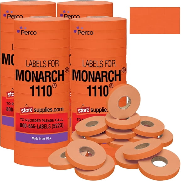 Pricing Labels for Monarch 1110 Red - 68,000 labels w/ 64 Rolls Value Pack, 4 Sleeves - Made in USA
