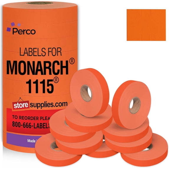 Pricing Labels for Monarch 1115 Red - 15,000 labels w/ 10 Rolls Value Pack, 1 Sleeve - Made in USA