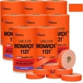 thumbnail image 1 of Perco Fluorescent Red Pricing Labels for Monarch 1131 Price Gun – 8 Sleeves, 64 Rolls Value Pack - 160,000 Price Marking Labels – with Ink Rolls Included, 1 of 7