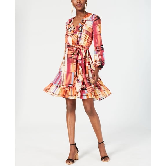 Flounce Hem A Line Dress Ivory/Papaya 10