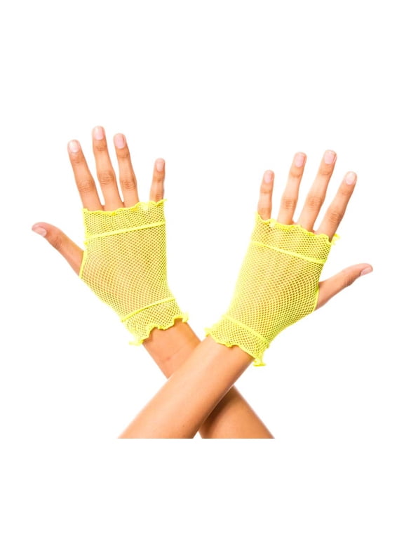 Flounce fishnet gloves 438-NGREEN