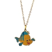Flounder Cartoon Fish Pendant Necklace