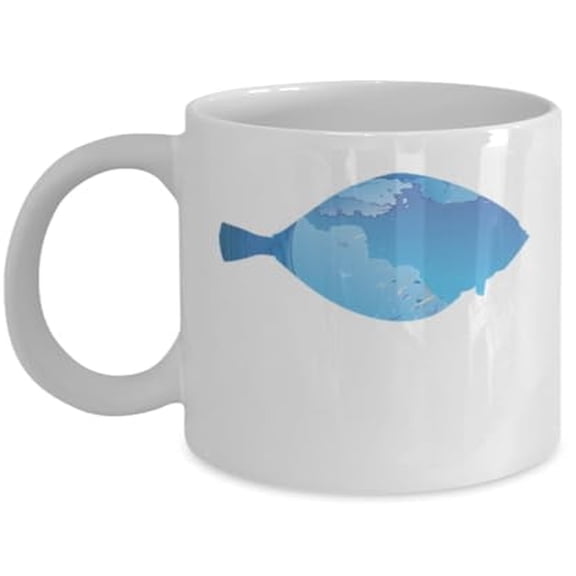 Flounder 11 oz Coffee Mug - Ocean Animal White Ceramic Gift