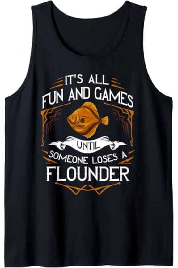Flounder Fish Fishing Farmer Tank Top Size S-3XL