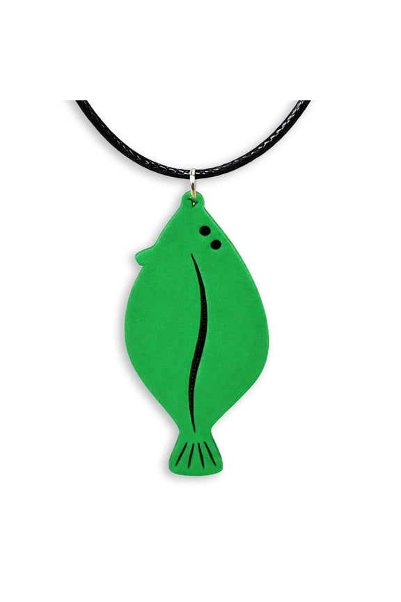 Flounder Fish Pendant Necklace, Minimalist Ocean Design, 2426 Inch Chain