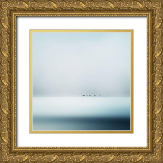 Flour, Piet 26x26 Gold Ornate Wood Framed with Double Matting Museum Art Print Titled - Wild Geese