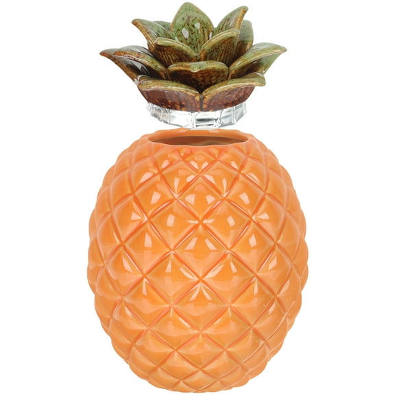 Ceramic Pineapple Shaped Tea Storage Jar Canister for Home Decor