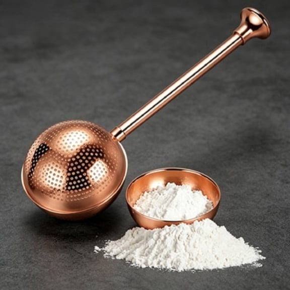 Flour Duster for Baking, One-Handed Operation, 304 Stainless Steel Powdered Sugar Shaker Duster, Pick Up and Dust Flour Sifter,