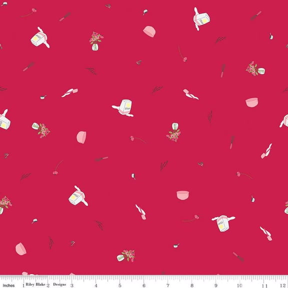 Flour & Flower Kitchen Tools Berry Cotton Fabric