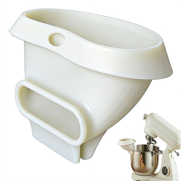 Flour Funnel, Anti-Splash Attachment for Tilt-Head Stand Mixer, Prevents Overflow and Mess for Clean Kitchen Counter, Dishwasher Safe No-Mess Baking Tool, Easy Pour Accessory