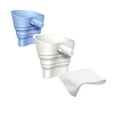 thumbnail image 1 of Flour Funnel For Mixer - Easy Pour No Mess Attachment Head,Durable,For Dishwasher Baking (with Dish Cloth)(White+Blue), 1 of 9