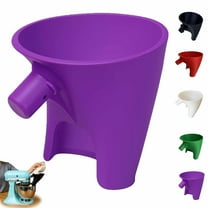 Flour Funnel for Kitchen Aid Mixer, Easy Pour No-Mess Attachment, Anti-Splash Accessory, Fits Tilt-Head 4.5–5 Qt (KSM150), Durable Dishwasher-Safe Baking Tool (Purple)