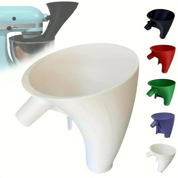 Flour Funnel for Kitchen Aid Mixer,Flour Funnel- Stand Mixer Attachment,Kitchen Aid Attachments for Mixers Accessories,Easy Pouring Design, for Egg Liquid and Both Flour, Prevents Spills