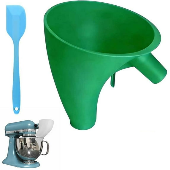 Flour Funnel for Kitchen Aid Stand Mixer Attachment, Bowl Lift for Egg Liquid and Both Flour, Tilt-Head Stand Mixer, Enables Guided Pouring, Easy to Use and Clean(Green)