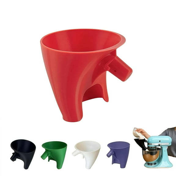 Flour Funnel for KitchenAid Mixer 5 Qt, Anti-Splash Attachment for Tilt-Head Stand Mixer 4.5 & 5 Quart (KSM150), Dishwasher Safe No-Mess Baking Tool, Easy Pour Accessory