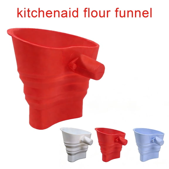 Flour Funnel for Kitchenaid Mixer,Silicone,Collapsible Funnel Attachment,Ideal for Precise Flour Pouring,Heat-Resistant,Easy to Store,Dishwasher Safe for Baking Enthusiasts
