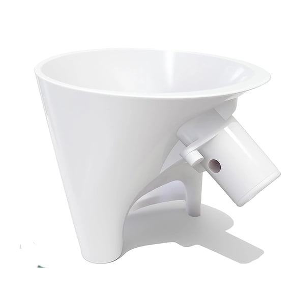 Flour Funnel for Kitchen Aid Mixer, Mess Free Guided Pouring, Easy Clean Durable Accessory for Baking and Cooking Prep (White)