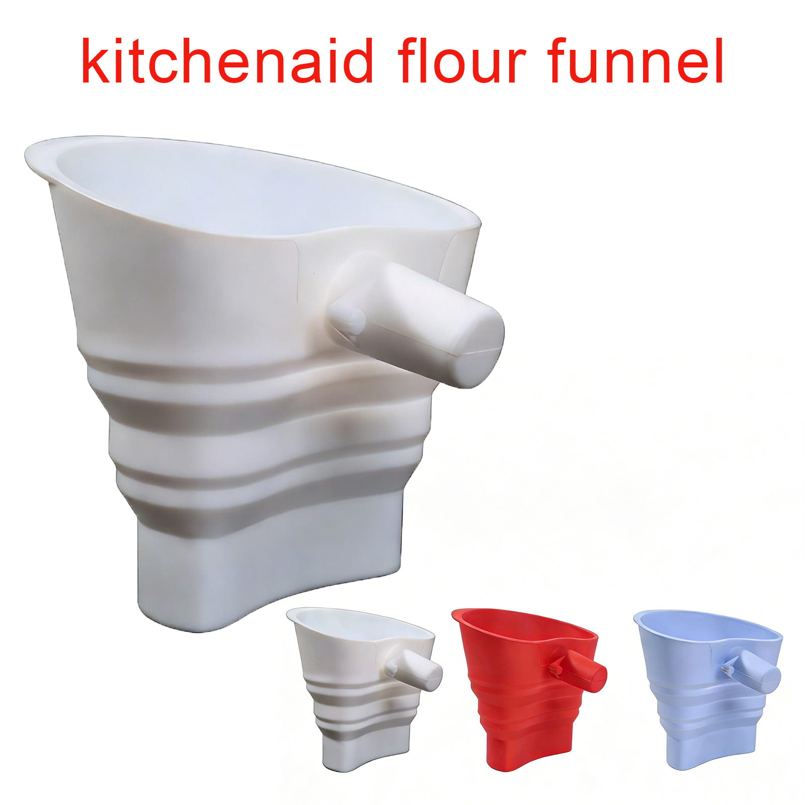 Flour Funnel for Kitchen Aid Mixer,Silicone Foldable,Mess Free Guided ...