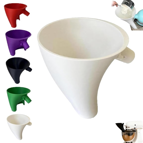 Flour Funnel for Kitchen Aid Mixer，Stand Mixer Attachment with Artisan Ksm150 for Easy Pour、 Without Splashing Or Dripping