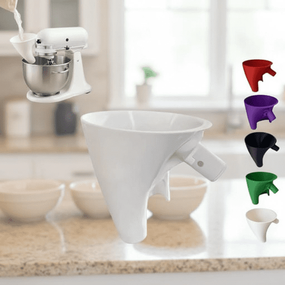 Flour Funnel for Stand Mixers - Compatible with KitchenAid Attachments, Easy to Use and Clean Baking Accessory for Effortless Ingredient Pouring