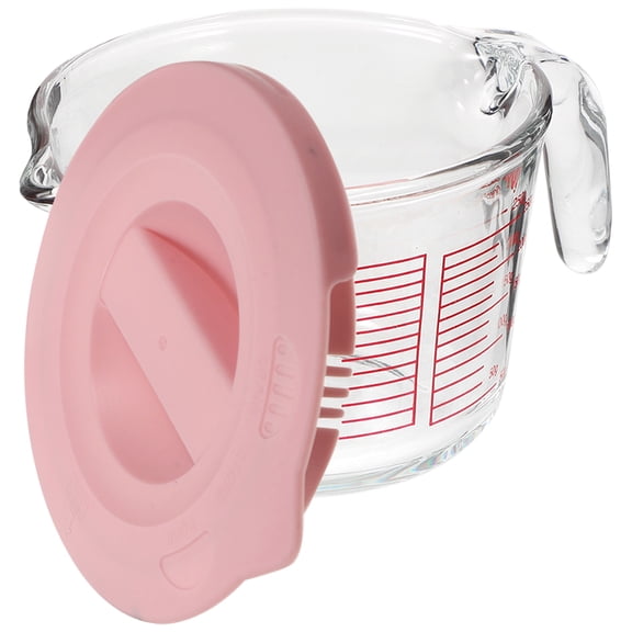 TABLZONE Glass Measuring Cup with Lid, Multi-Color, High-Grade Glass for Kitchen and Home Use
