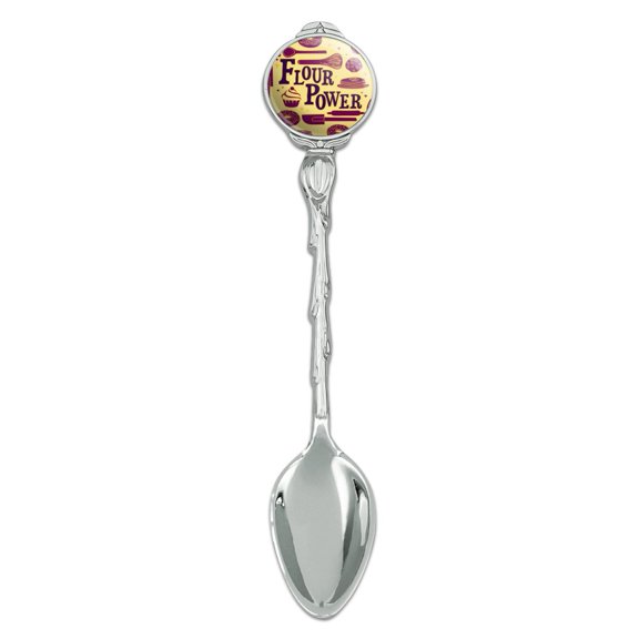 Flour Power Baking Baker Chef Cookie Cake Donut Funny Novelty Collectible Demitasse Tea Coffee Spoon