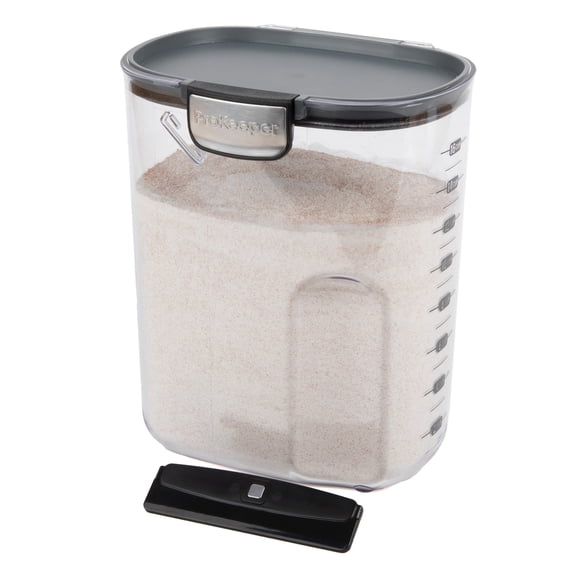 Flour ProKeeper+ Airtight Flour Storage Container with Magnetic Leveler and Stainless-Steel Latch, 5 lb Capacity, Ideal Use for Pantry Organization and Food Storage