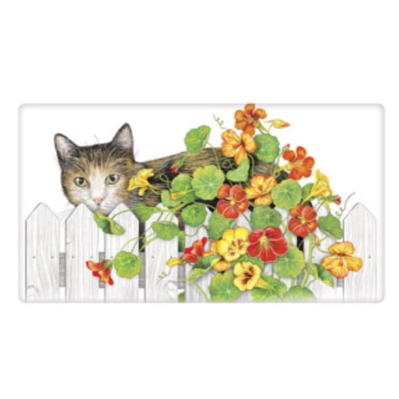 Flour Sack Kitchen Dish Towel Picket Fence Cat Mary Lake - Thompson