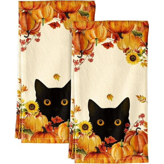 Flour Sack Kitchen Towels Set of 2-16x24 Cotton Dish Towels with Hanging Loop Reusable Tea Towel for Cleaning Spring Absorbent Dishcloths Cute Home Decor Housewarming, Flower Shrubs