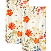 Flour Sack Kitchen Towels Set of 2-18x26 Cotton Dish Towels with Hanging Loop Reusable Tea Towel for Cleaning Spring Absorbent Dishcloths Cute Home Decor Housewarming, Lemon Birds