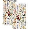 thumbnail image 1 of Flour Sack Kitchen Towels - Set of 2 Spring Dish Towels with Hanging Loop 18x26 Inch Absorbent Reusable Cotton Cloths for Cleaning Cute Design Home Decorative Housewarming, Vintage Flower, 1 of 3