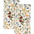 thumbnail image 1 of Flour Sack Kitchen Towels - Set of 2 Spring Dish Towels with Hanging Loop 18x26 Inch Absorbent Reusable Cotton Cloths for Cleaning Cute Design Home Decorative Housewarming, Vintage Flower, 1 of 6